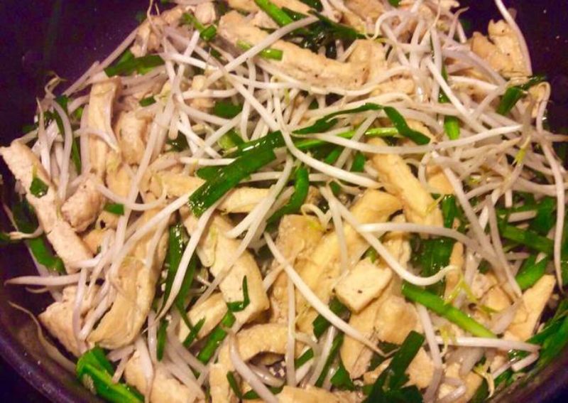Giá xào đậu phụ chay nhanh mà ngon