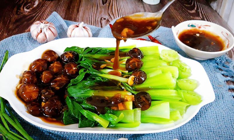 Nấm xào cải xanh
